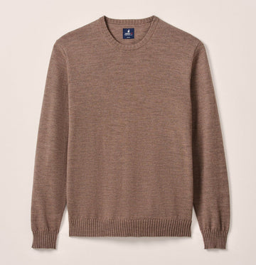 Ronald Merino Wool Crewneck Sweater in Havana by Johnnie-O