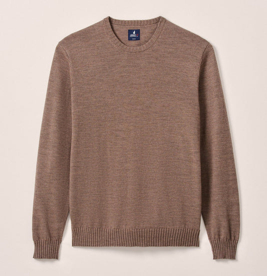 Ronald Merino Wool Crewneck Sweater in Havana by Johnnie-O