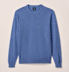 Ronald Merino Wool Crewneck Sweater in Laguna Blue by Johnnie-O