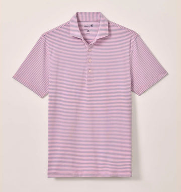 Stetson Stripe Performance Mesh Polo in Azalea by Johnnie-O