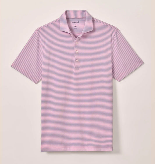 Stetson Stripe Performance Mesh Polo in Azalea by Johnnie-O