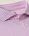 Stetson Stripe Performance Mesh Polo in Azalea by Johnnie-O