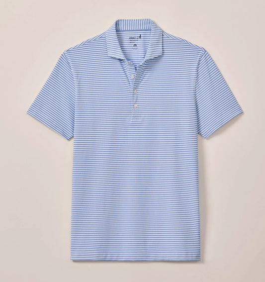 Stetson Stripe Performance Mesh Polo in Palisades Blue by Johnnie-O