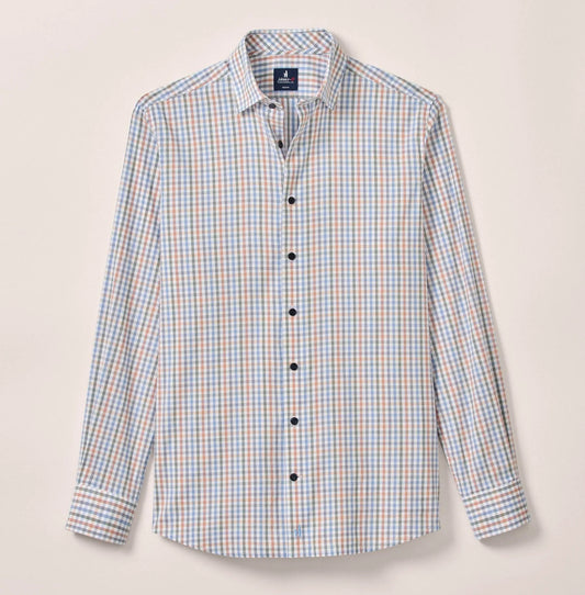 Vanderwall Natural Performance Button Down Shirt in White by Johnnie-O