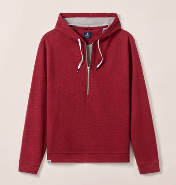 Zoeller Lakewave Half-Zip Hoodie in Malibu Red by Johnnie-O