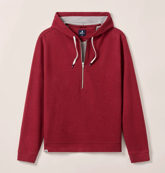 Zoeller Lakewave Half-Zip Hoodie in Malibu Red by Johnnie-O