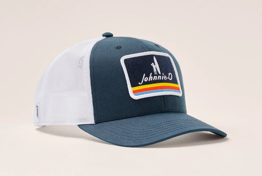 Horizon Logo Trucker Hat in Navy by Johnnie-O