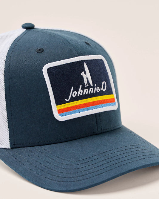 Horizon Logo Trucker Hat in Navy by Johnnie-O