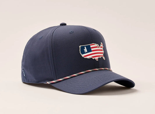 Flagler Logo Rope Hat in Navy by Johnnie-O
