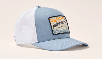Kahuner Logo Trucker Hat in Denim Blue by Johnnie-O
