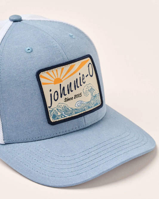 Kahuner Logo Trucker Hat in Denim Blue by Johnnie-O