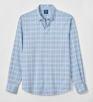 Basswood Plaid Everyday Performance Button Down Shirt in Maliblu by Johnnie-O