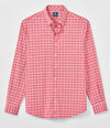 Basswood Plaid Everyday Performance Button Down Shirt in Racing Red by Johnnie-O