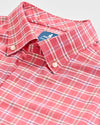 Basswood Plaid Everyday Performance Button Down Shirt in Racing Red by Johnnie-O