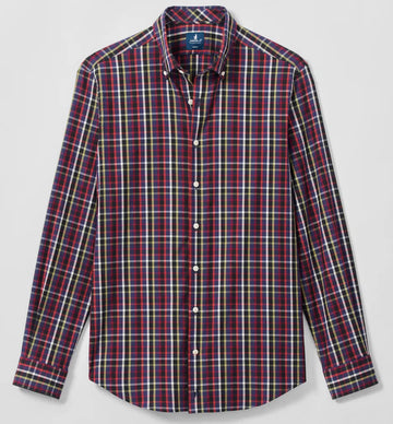Natural Performance Button Down Shirt - Battery Pane in Navy by Johnnie-O