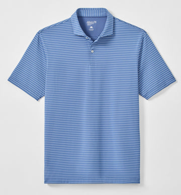 Beau Stripe Performance Jersey Polo in Lake by Johnnie-O