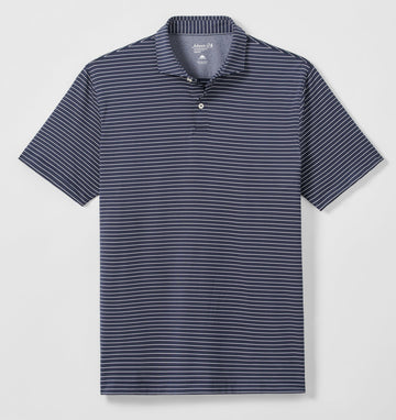 Beau Stripe Performance Jersey Polo in Navy by Johnnie-O
