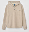 Button Henley Hoodie in Cream by Johnnie-O