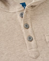 Button Henley Hoodie in Cream by Johnnie-O