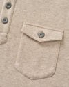 Button Henley Hoodie in Cream by Johnnie-O