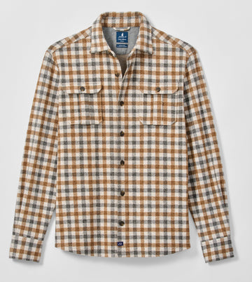 Cabin Check Lodge Shirt in Cream by Johnnie-O