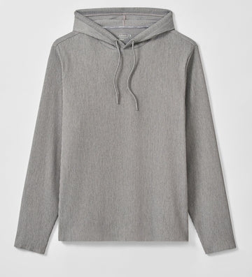 Hoppin Ribbed Knit Performance Hoodie in Heather Thunder by Johnnie-O