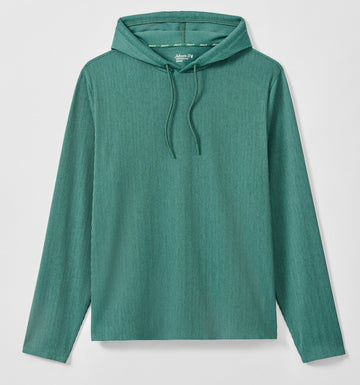 Hoppin Ribbed Knit Performance Hoodie in Heather Zest by Johnnie-O