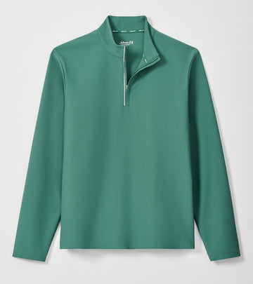 Hoppin Ribbed Knit Performance 1/4 Zip Pullover in Zest by Johnnie-O