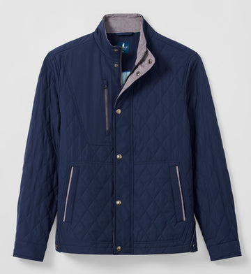 Juno Quilted Snap Jacket in Navy by Johnnie-O