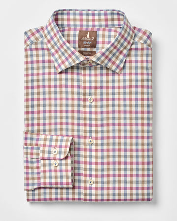 Merced Check Top Shelf Cotton Button Down Shirt in Ripple by Johnnie-O