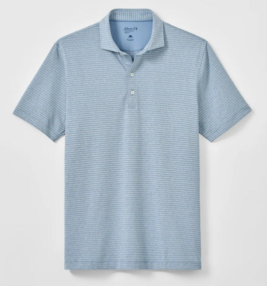 Performance Jersey Polo - Michael Stripe in Carbon Navy by Johnnie-O
