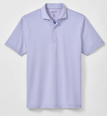 Performance Jersey Polo - Michael Stripe in Viola by Johnnie-O