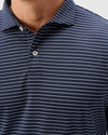 Beau Stripe Performance Jersey Polo in Navy by Johnnie-O