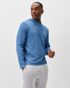 Hoppin Ribbed Knit Performance Hoodie in Heather Sailor by Johnnie-O