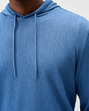 Hoppin Ribbed Knit Performance Hoodie in Heather Sailor by Johnnie-O
