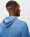 Hoppin Ribbed Knit Performance Hoodie in Heather Sailor by Johnnie-O