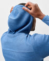 Hoppin Ribbed Knit Performance Hoodie in Heather Sailor by Johnnie-O