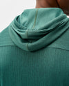 Hoppin Ribbed Knit Performance Hoodie in Heather Zest by Johnnie-O