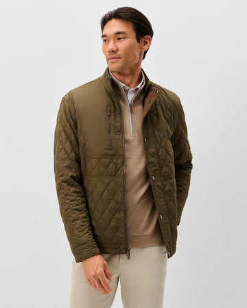 Juno Quilted Snap Jacket in Mangrove by Johnnie-O