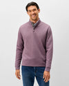 Rockwell Diamond Quilted Henley Pullover in Fig by Johnnie-O