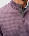 Rockwell Diamond Quilted Henley Pullover in Fig by Johnnie-O