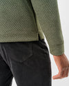 Rockwells Diamond-Quilted Henley Pullover in Forest by Johnnie-O