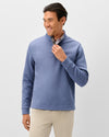 Rockwells Diamond-Quilted Henley Pullover in Laguna Blue by Johnnie-O