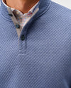 Rockwells Diamond-Quilted Henley Pullover in Laguna Blue by Johnnie-O