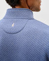 Rockwells Diamond-Quilted Henley Pullover in Laguna Blue by Johnnie-O