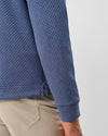 Rockwells Diamond-Quilted Henley Pullover in Laguna Blue by Johnnie-O