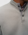 Rockwell Diamond Quilted Henley Pullover in Smoke by Johnnie-O
