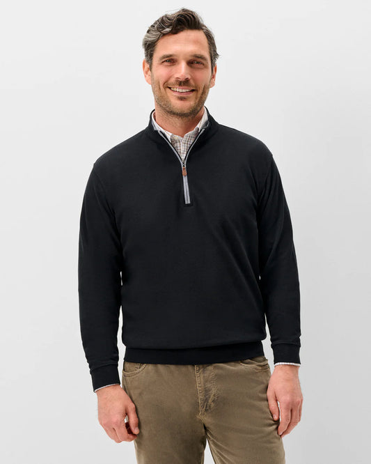 Sully 1/4 Zip Pullover in Black by Johnnie-O
