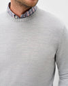 Ronald Merino Wool Crewneck Sweater in Light Gray by Johnnie-O