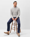 Ronald Merino Wool Crewneck Sweater in Light Gray by Johnnie-O
